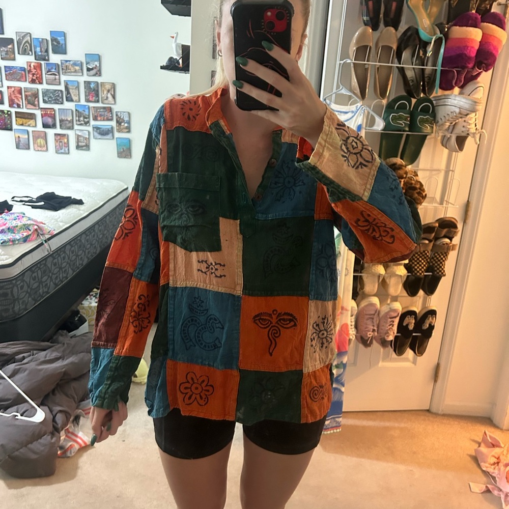 Woman’s patchwork festival blouse